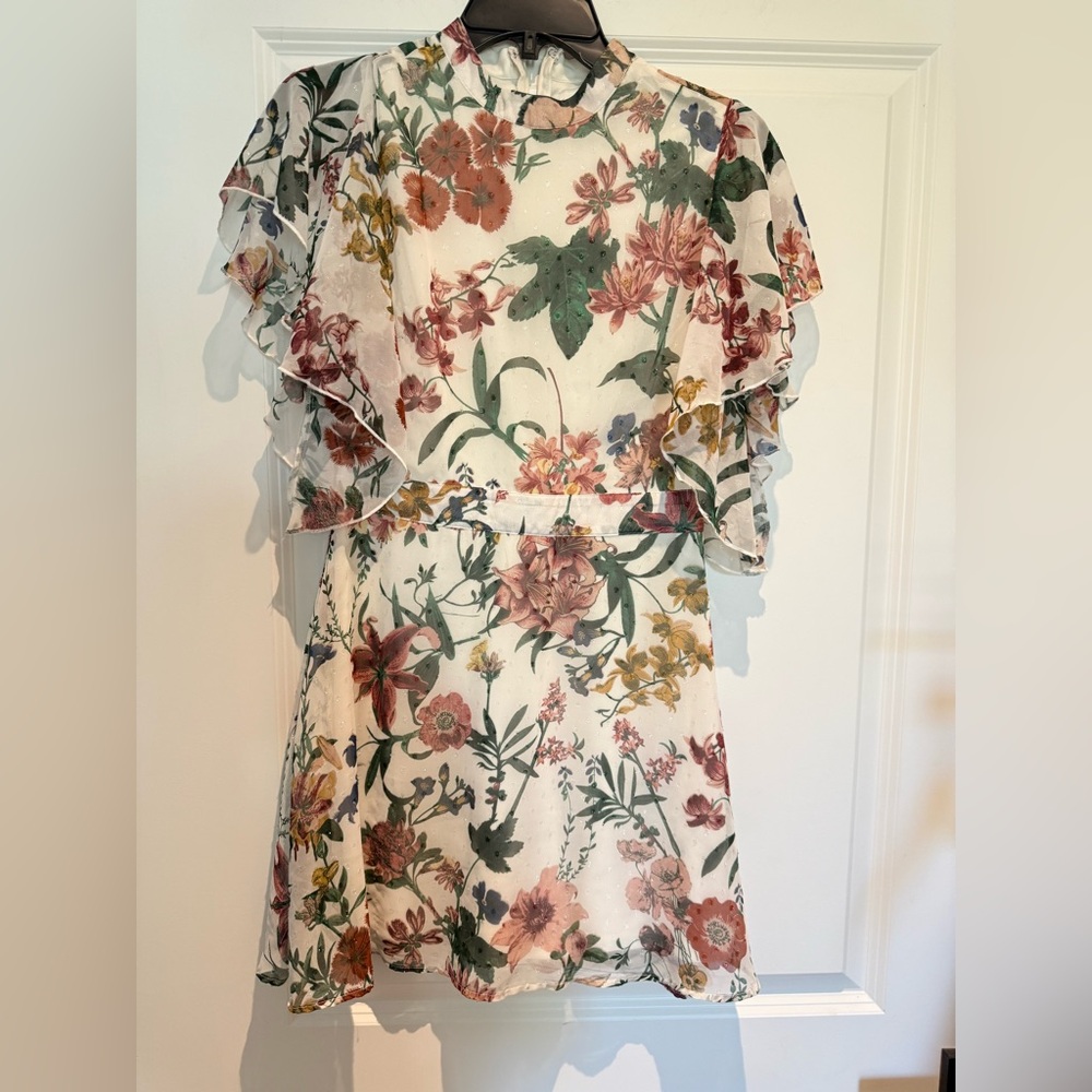 Lazo fitted dress floral shimmery mini